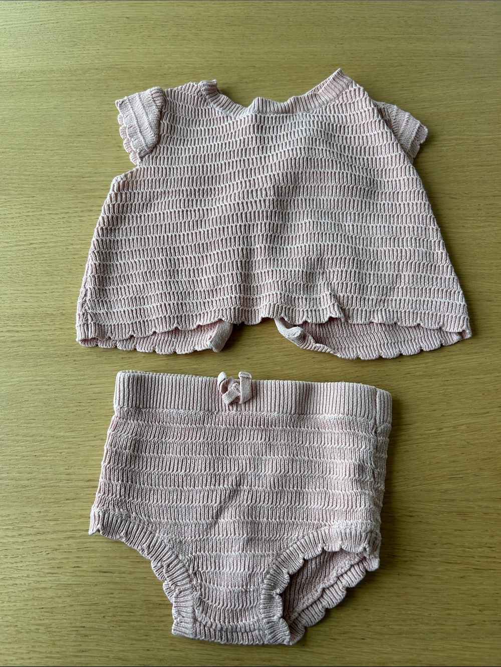 Carter's Light Pink Knit Two-Piece Top & Bloomer Set